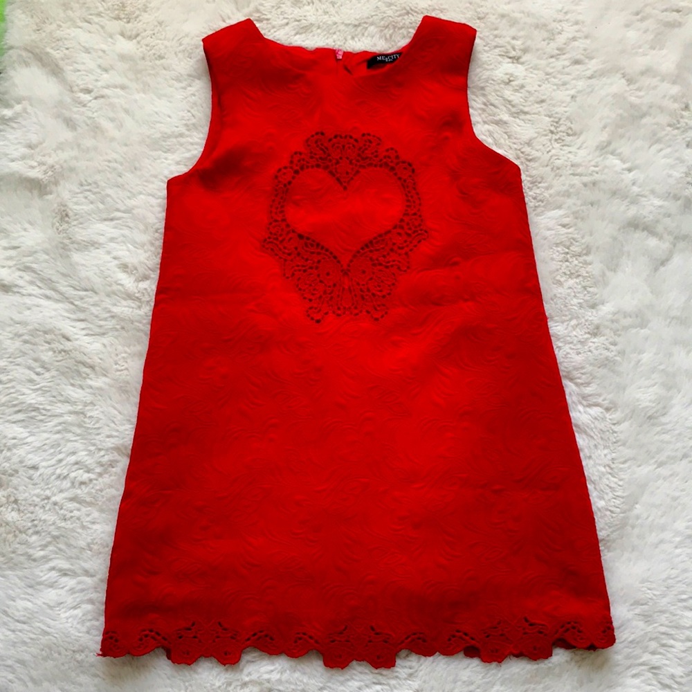 Girl’s red dress